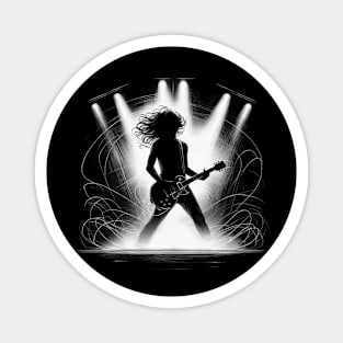 Rock Guitarist Silhouette Graphic Tee | Rock Star Magnet